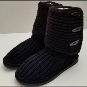 Bearpaw knit tall winter boot comfort toggle shoe
